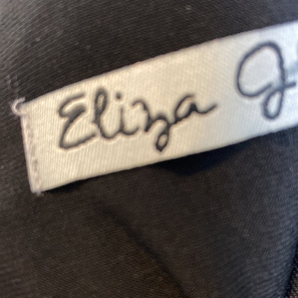 Eliza J Marlow Black 3/4 Length Sleeve Floral Scoop Neck Gown Size 2 Bow Modest - Picture 11 of 16